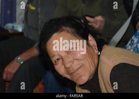 Ein mongolischen Nomaden Bauer in ihrem Gert in der Steppe Leben. Stockfoto