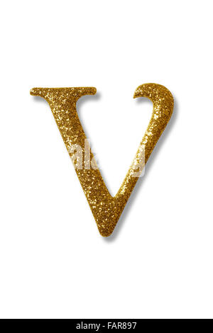 Clipping-Pfad des goldenen Alphabet v Stockfoto