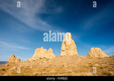 Trona Pinnacles in der Nähe von Ridgecrest, Kalifornien Stockfoto