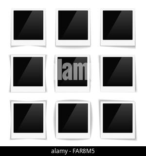 Satz von gestreiften Bilderrahmen mit verschiedenen Schatten Stockfoto