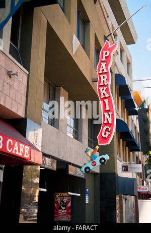 Parkhaus am Horton Plaza, San Diego, Kalifornien Stockfoto