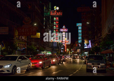 Chinatown in der Nacht, Bangkok, Thailand Stockfoto