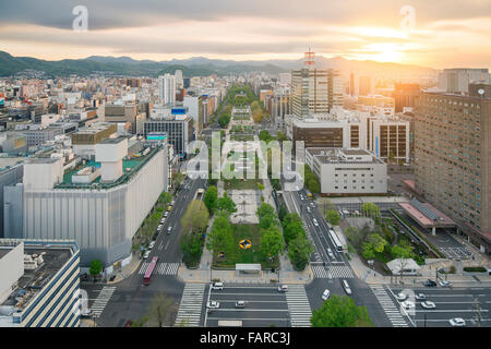 Stadtbild von Sapporo im Odori Park, Hokkaido, Japan Stockfoto