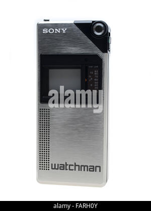 Sony Watchman portable TV veröffentlicht im Jahr 1982 als FD-210 Stockfoto