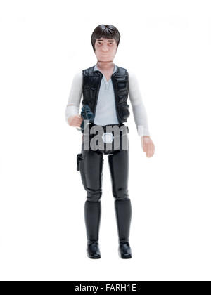 Star Wars Action-Figuren von Kenner 1977 (Big Head) Han Solo Stockfoto