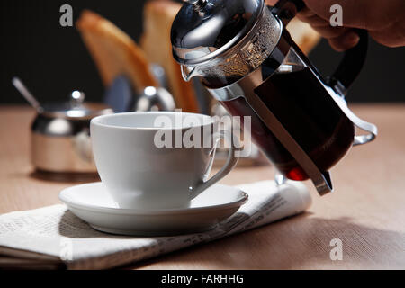 Stock Bild von der Kaffee-Presse Stockfoto