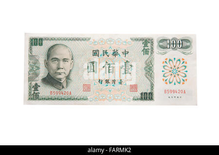 Taiwanesische hundert-Dollar-Geld mit Clipping Path Stockfoto