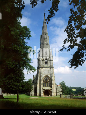St. Marien Kirche, Studley Royal North Yorkshire. Außenansicht. Stockfoto