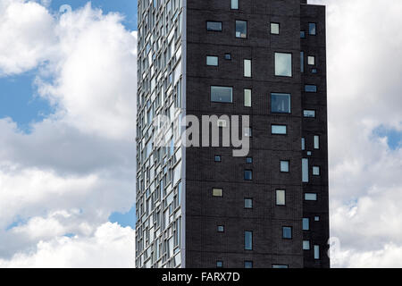 Nouvels 100 Eleventh Avenue, New York, zeigt die hintere und vordere Fassaden. Stockfoto