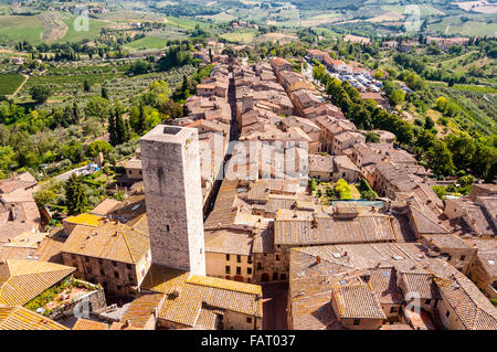 Blick über San Gimignano, Toskana, Italien Stockfoto