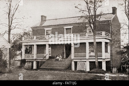 Das McLean Haus im Dorf Appomattox Court House, Virginia, der Ort der Kapitulation der Konföderierten Armee von Robert E. Lee, General Ulysses S. Grant am 9. April 1865, am Ende des amerikanischen Bürgerkriegs. Stockfoto