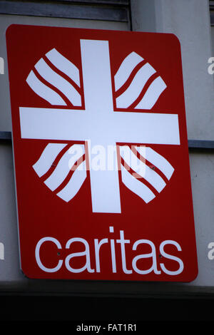 Markenname: "Caritas", Berlin. Stockfoto