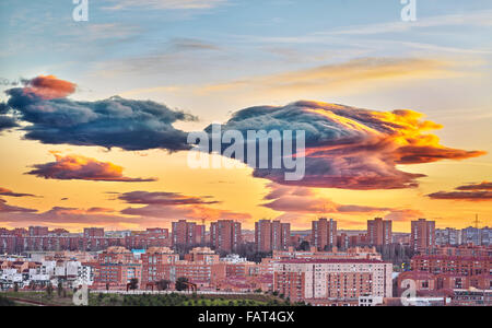 Villaverde Nachbarschaft Panoramablick. Madrid, Spanien Stockfoto