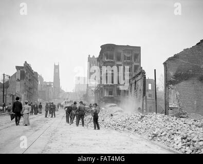 Wegzuräumen Schutt nach Erdbeben, California Street, San Francisco, Kalifornien, USA, ca. 1906 Stockfoto