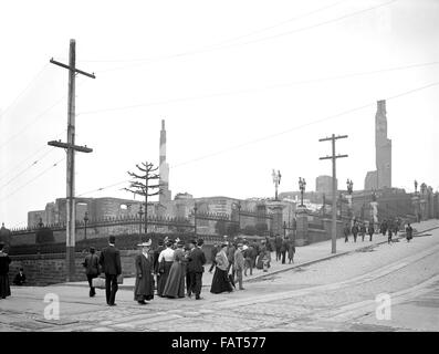 Ruinen von Stanford Mansion und Hopkins Kunstinstitut nach Erdbeben von San Francisco, Kalifornien, USA, ca. 1906 Stockfoto