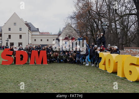 Vorbereiten der Welt Jugend Tag 2016 Krakau Stockfoto