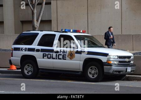 Polizeiauto Sicherheit 4 x 4 FBI Washington dc Stockfoto