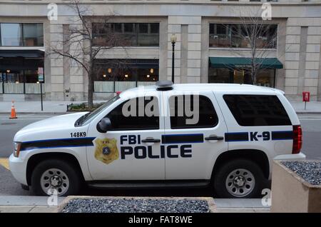 Polizeiauto Sicherheit 4 x 4 FBI Washington dc Stockfoto