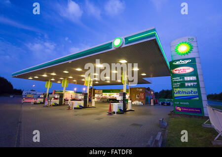 BP-Tankstelle in Großbritannien Stockfoto