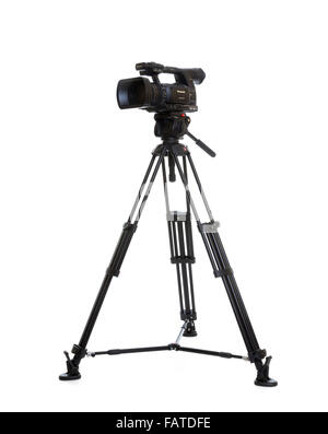 professionelle Camcorder - Panasonic AG-AC160 auf Stativ Stockfoto