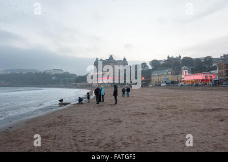 South Sands in Badeort Scarborough, North Yorkshire, Vereinigtes Königreich. Stockfoto