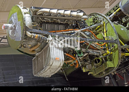 Ein Rolls-Royce Merlin-Motor auf eine Avro Lancaster Bomber in die Canadian Warplane Heritage Museum, Hamilton, Ontario. Stockfoto