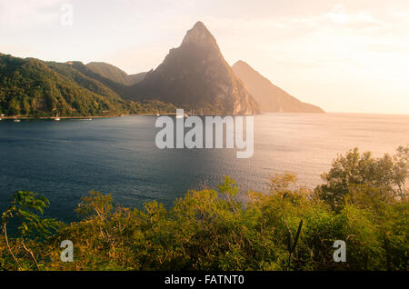 spektakuläre Pitons von St. lucia Stockfoto