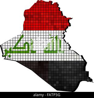 Irak-Karte mit Flagge im Inneren Stock Vektor