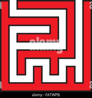 Einfaches Labyrinth Spiel Ebene Hintergrund Stock Vektor