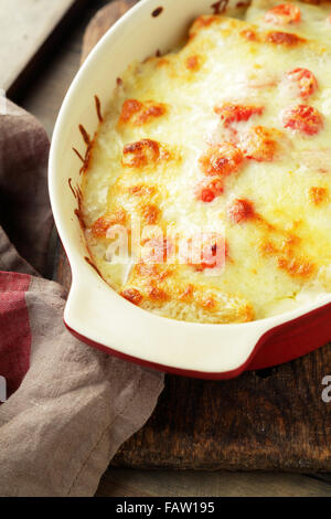 Lasagne in Backen Gericht Nahaufnahme Stockfoto