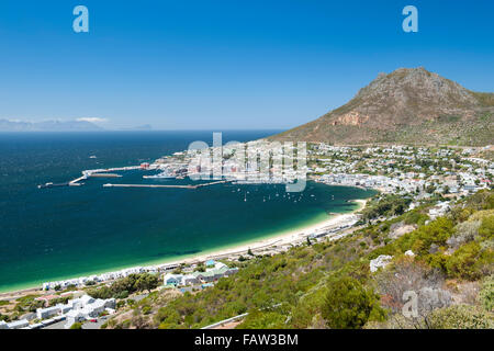 Simons Town und den Hafen in der False Bay an der Küste des Indischen Ozeans in Cape Town, Südafrika. Stockfoto