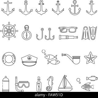 Marine-Icon-set Stock Vektor