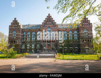 Ein Blick auf die wichtigsten Universitätsbibliothek (Universitetsbiblioteket, UB) der Universität Lund (Lunds Universitet) in Lund, Schweden. Stockfoto