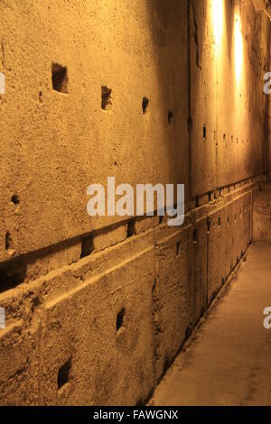 Israel, Jerusalem, die Klagemauer Tunnel, der größten Stein in die Klagemauer Stockfoto