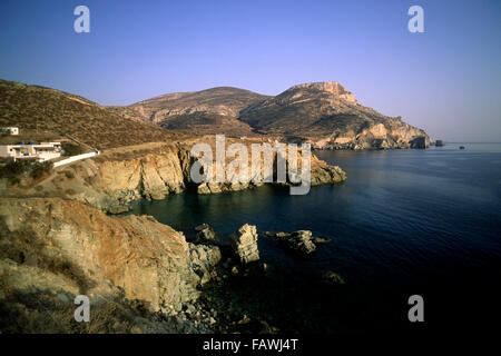 Griechenland, Kykladen, Folegandros, Galifos-Küste Stockfoto