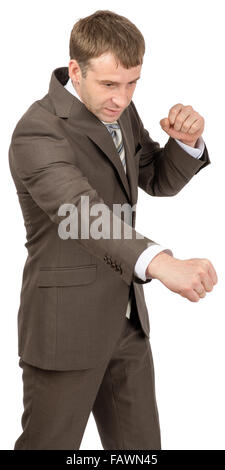 Unternehmer als erfolgreicher Kämpfer Stockfoto