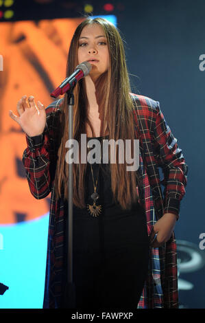 Jasmin Thompson am Sanremo Giovani 2015 im Ariston Theater Featuring durchführen: Jasmine Thompson erklingt am Sanremo Giovani 2015 in der Ariston Theater wo: Sanremo, Italien: 28. November 2015 Stockfoto