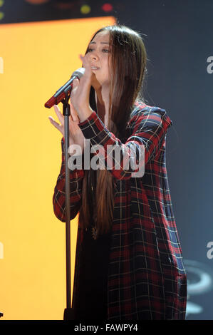 Jasmin Thompson am Sanremo Giovani 2015 im Ariston Theater Featuring durchführen: Jasmine Thompson erklingt am Sanremo Giovani 2015 in der Ariston Theater wo: Sanremo, Italien: 28. November 2015 Stockfoto