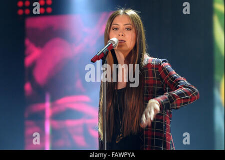 Jasmin Thompson am Sanremo Giovani 2015 im Ariston Theater Featuring durchführen: Jasmine Thompson erklingt am Sanremo Giovani 2015 in der Ariston Theater wo: Sanremo, Italien: 28. November 2015 Stockfoto