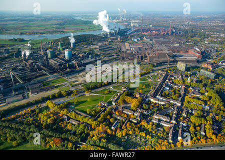 Thyssen Krupp Stahl, Hochofen, Schwerindustrie, Hochofen, Rhein, nördlichen Grüngürtel, Bruckhausen und Beeck, Meiderich Stockfoto