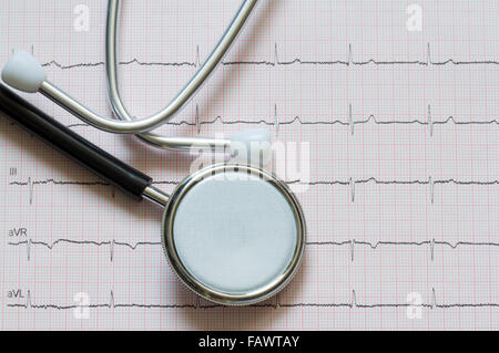 Herz-Kreislauferkrankungen abstraktes Zeichen Symbol mit EKG closeup Stockfoto