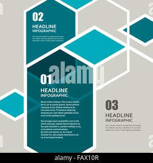Vektor-Linie Sechseck Infografik. Vorlage für Grafik und Präsentation Stock Vektor