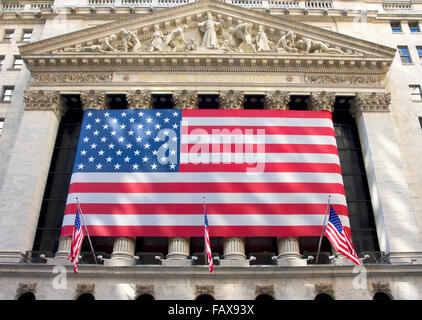 Der New Yorker Börse an der Wall Street Stockfoto