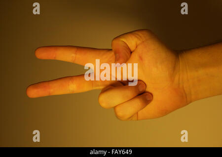 Schere-Finger. Stockfoto