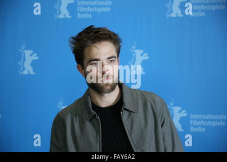 Berlin, Deutschland, 9. Februar 2015: Robert Pattinson besucht am Fototermin während 65. Berlinale Stockfoto