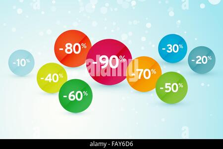 farbige Verkauf Tags Winter Hintergrund Stock Vektor