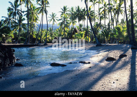 Big Island, Hawaii, Pu'uhonua o Honaunau National Historical Park, erbaut von Kona Hawaiian Chief Kanuha, Stadt der Zuflucht Stockfoto