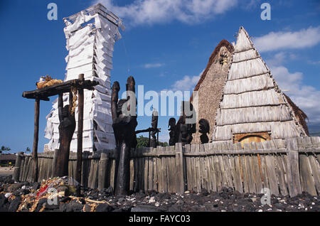 Big Island, Hawaii, angesichts der "Ahu'ena Heiau, Kailua-Kona Stockfoto