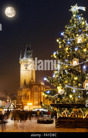 Weihnachten-Marktplatz in der Altstadt-Platz, Prag, Tschechische Republik Stockfoto