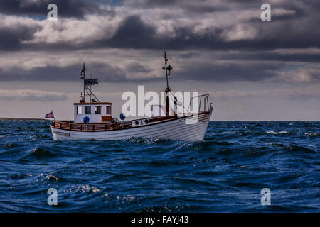 Angelboot/Fischerboot im Hafen von Reykjavik, Island Stockfoto